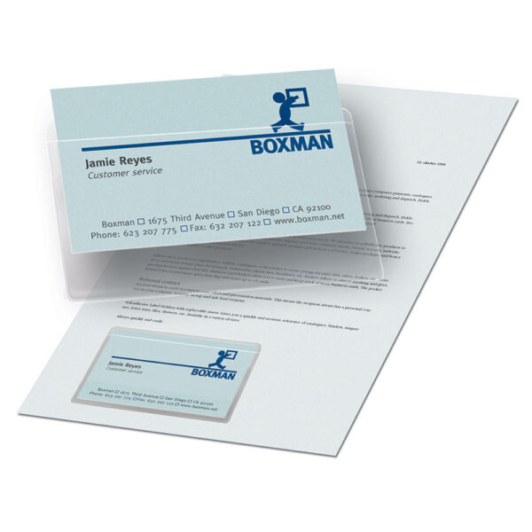 3L Self-adhesive Business Card Pockets, Long Side Opening