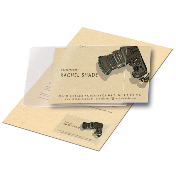 3L Self-adhesive Business Card Pockets, Short Side Opening