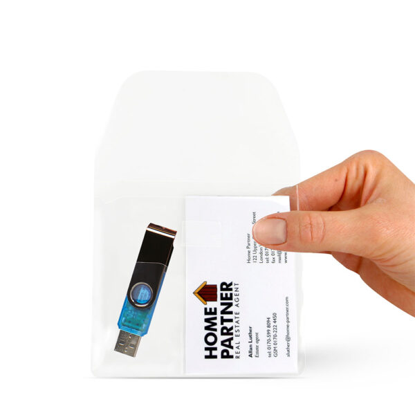 Self-adhesive USB Business Card Pockets